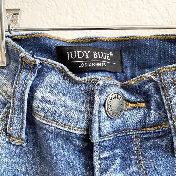 Judy Blue Womens Size 1/25 Patched Rip Skinny Jeans Stretch Raw Hem - Picture 4 of 13